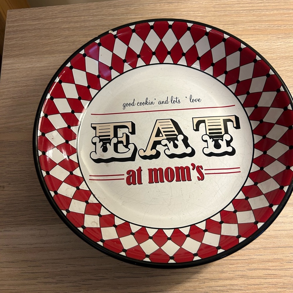 Certified International Red and White Plate